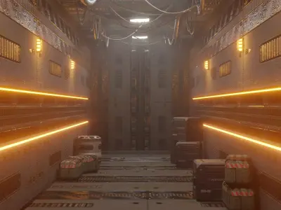 SCI-FI CORRIDORS PACK 3D model