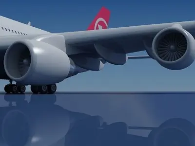 North West Airbus A380  3D model