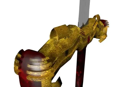 Gold Covered Sword Free low-poly 3D model