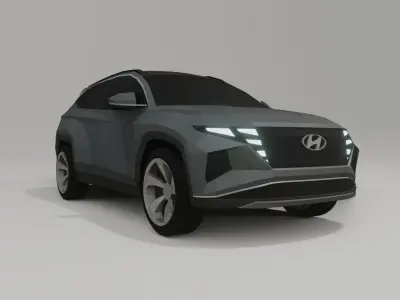 Hyundai Tucson 2021 low poly 3D model Low-poly 3D model