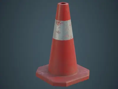 Traffic Cone 3B Low-poly 3D model
