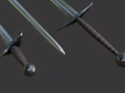 Realistic Medieval Game-Ready Swords Pack Low-poly 3D model