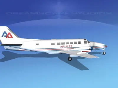 Beechcraft B99 Air Alpes 3D model