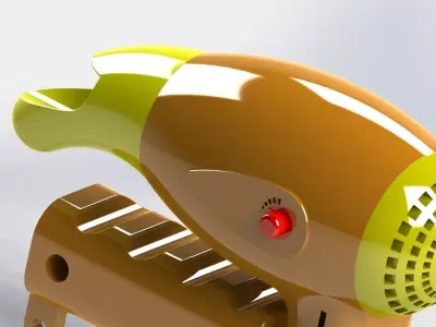 Hairdryer toy bird with mouth Free 3D model