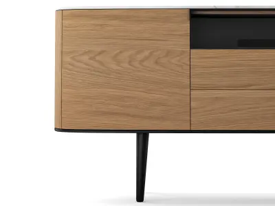 Poliform Symphony Wood Sideboard Free low-poly 3D model