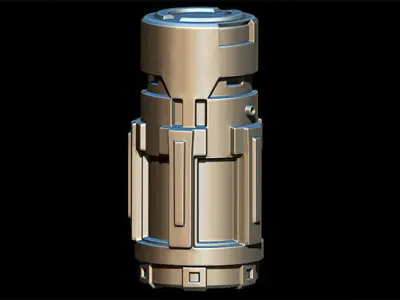 20 Sci-Fi Barrel IMM Brush Low-poly 3D model