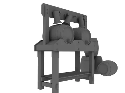 WOODEN BARREL 3D model 15