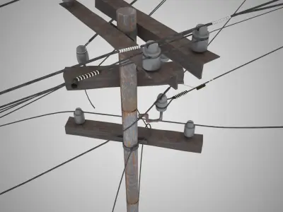 TowerCables power pole - power pole 3D model