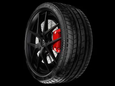 Car wheel part 3D model