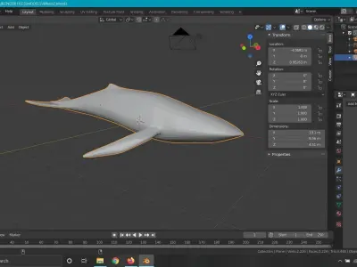 Whale low poly shark Free 3D model