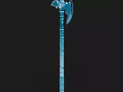 Magical Fantasy Poleaxe Low-poly 3D model