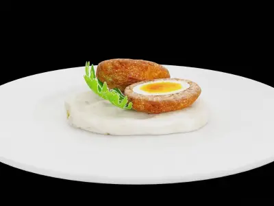 Crispy Scotch Eggs Low-poly 3D model