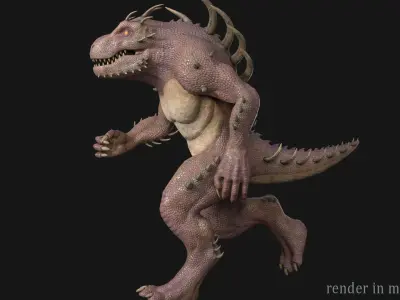 Huge lizard monster2 Low-poly 3D model