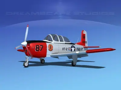 Beechcraft T-34 Mentor V16 USN 3D model