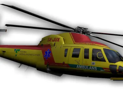 Sikorsky S-76C Norrlandsflyg Low-poly 3D model