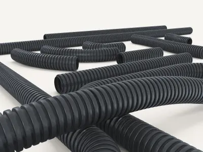 Modular Corrugated Pipes PBR Kit 3D model