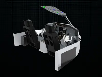 Cockpit of plane 3D model