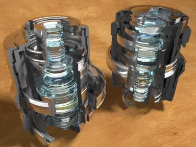 Microscope Objective Cross Section Cutaway 3D model