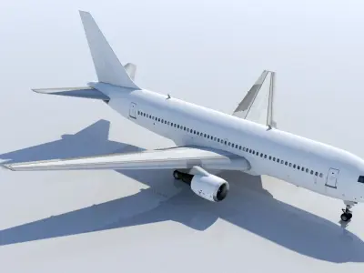 B767-200 static Model Low Poly blank Low-poly 3D model