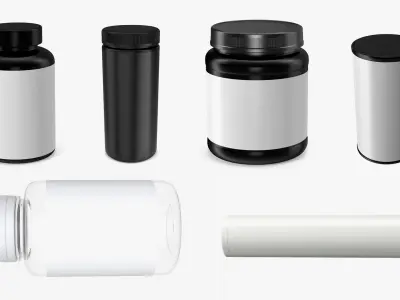 Empty Pill Bottles Collection 3 3D model