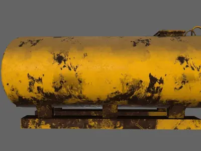 tanker rusty metal plate Low-poly 3D model