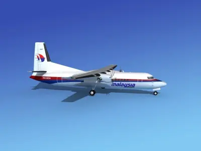 Fokker 50 Malaysia 3D model
