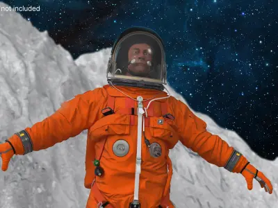 Detailed Astronaut Wearing Advanced Crew Escape Suit Fur 3D model