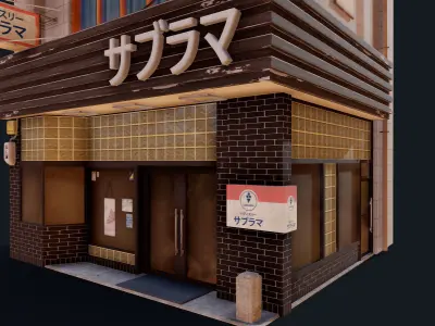 Japanese Style Shop Low-poly 3D model