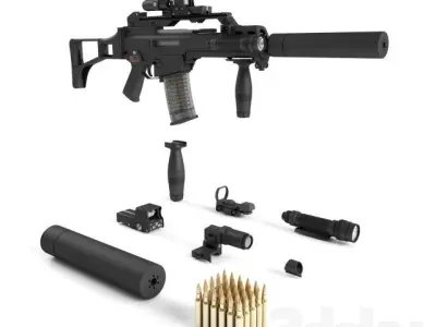 Low Poly M416 Gun Model 3D model