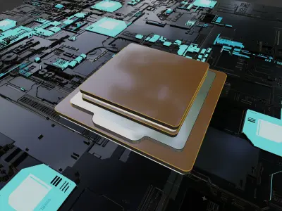 Processor chip 3D model