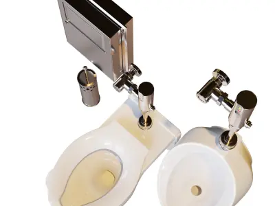 TOTO toilet public set 3D model