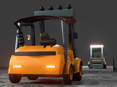 Very detailed 3d model of Forklift made on blender Low-poly 3D model