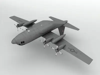 Lockheed C130 Hercules Military Aircraft LOW Low-poly 3D model
