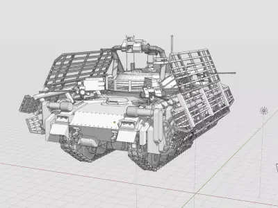 Fighting Vehicle with Armour Shield 3D model