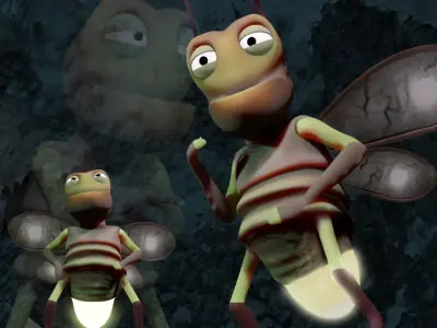 FIREFLY  animated Low-poly 3D model