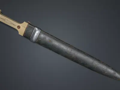 Qama - Caucasian Dagger Low-poly 3D model