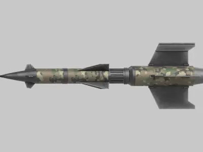 missile camouflaged Low-poly 3D model