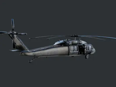 GAME READY Sikorsky UH60 Black Hawk Helicopter Low-poly 3D model