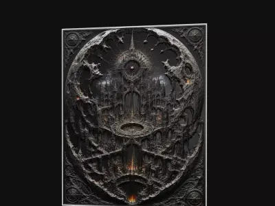 City Of The Moon  3D Printable Relief 3D print model