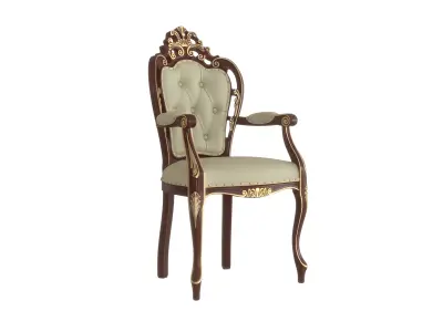 Classical Elegant Armrest Chair 3D model