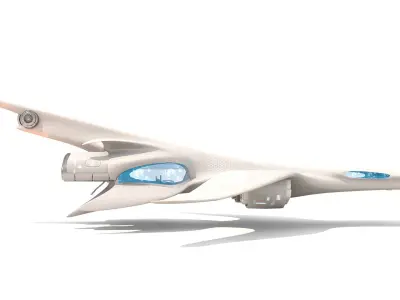 Aerodynamic spaceship 3D model