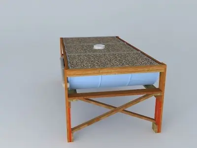 System Aquaponico 06 Aquaponics Beira Mar Growing bed with pl... 3D model