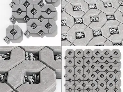 Ecoparking square stone thick one part n2 3D model