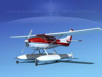 Cessna 182 Skylane Seaplane V06 3D model