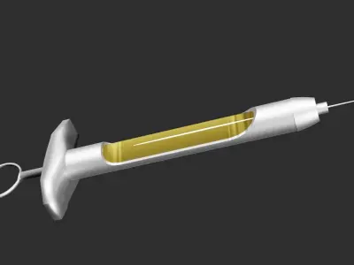 Dental tool Anesthesia Syringe Free low-poly 3D model