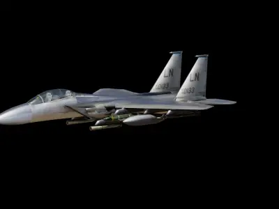 eagle-f15 fighter jet flying in air Low-poly 3D model