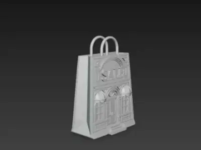 3D Black Store Bag Architecture Black Friday 3D print model