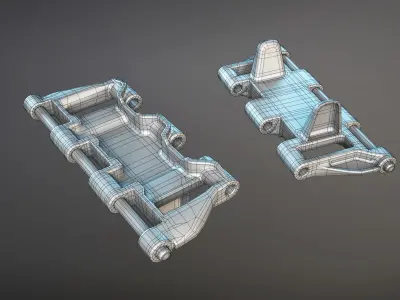 PT-76 Tank Tracks also ASU-85 and BTR-50 Low-poly 3D model