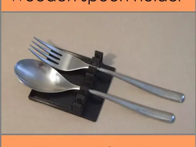 Wooden spoon holder Free 3D model