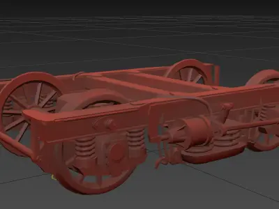ER2 motor wagon bogey Low-poly 3D model